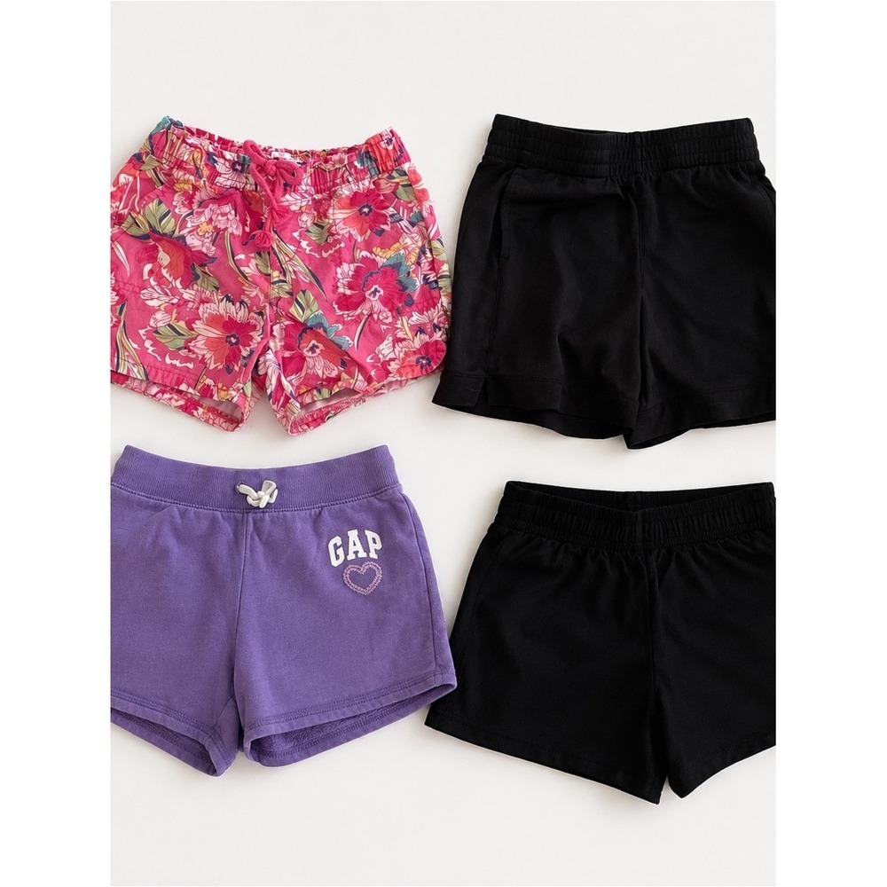 Gap Kids Athletic Works Shorts Bundle Cotton Polyester Floral Black Size S 6-7 - Picture 10 of 10
